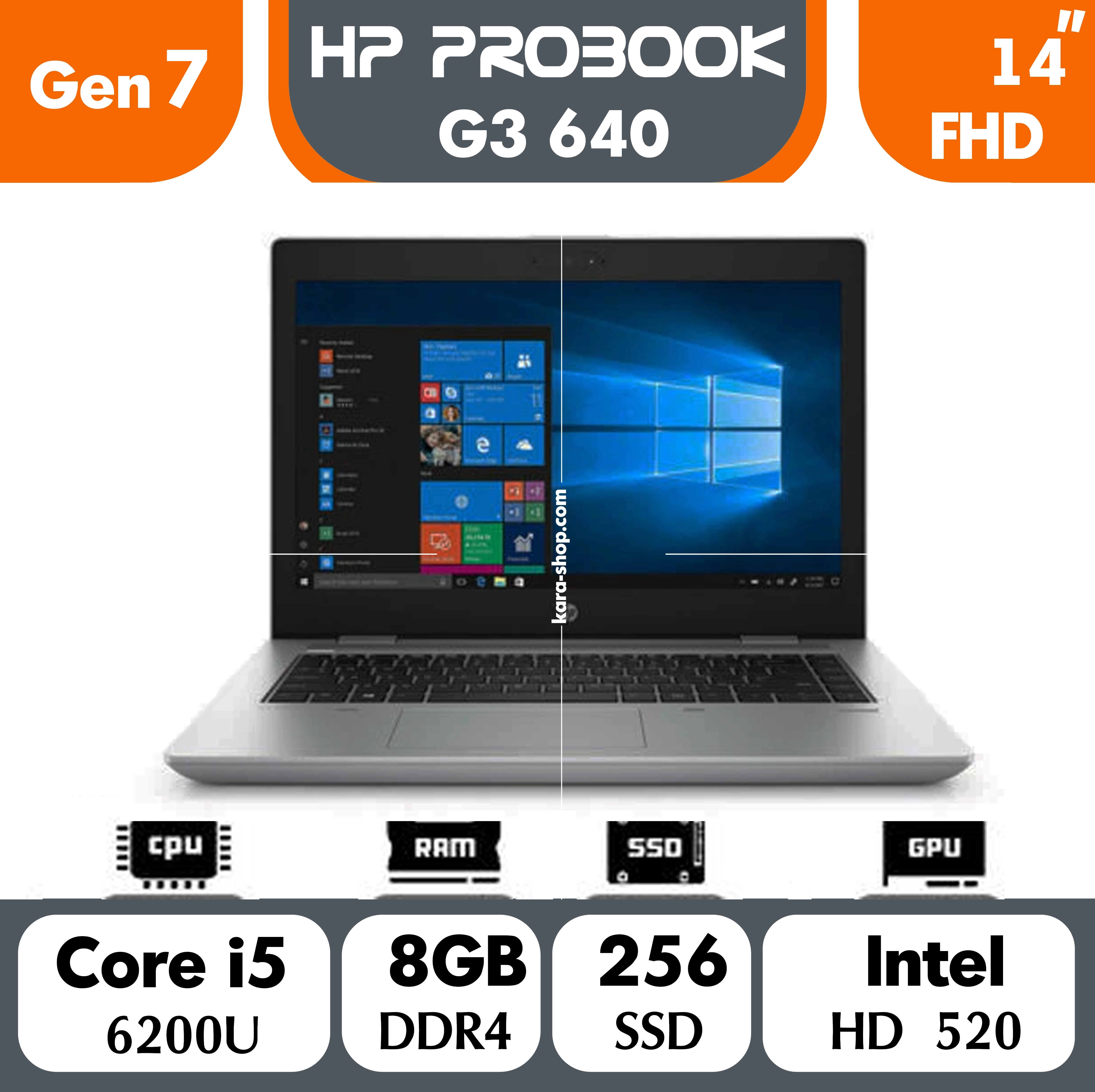 لپ تاپ استوک اچ پی پروبوک مدل HP Probook 640 G3 i5