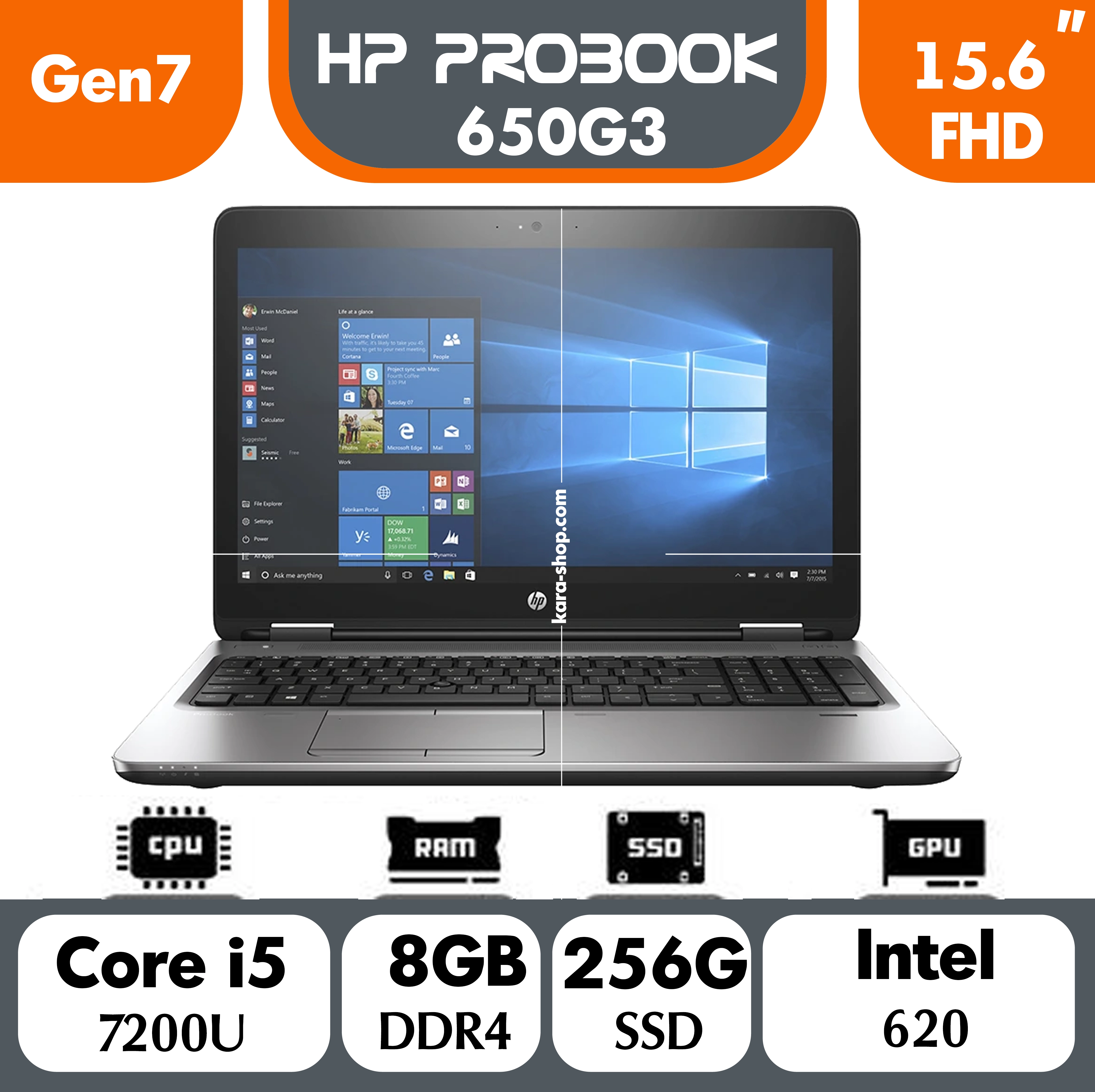لپ تاپ استوک اچ پی پروبوک مدل HP Probook 650 G3 i7