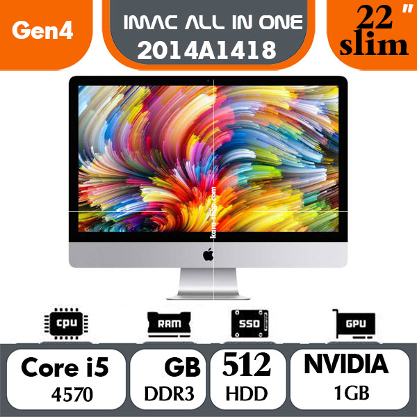 آل این وان استوک اپل مدل Apple iMac 2014 A1418 i5 Gen 4| 8GB | 512GB| 22in| Gpu1G